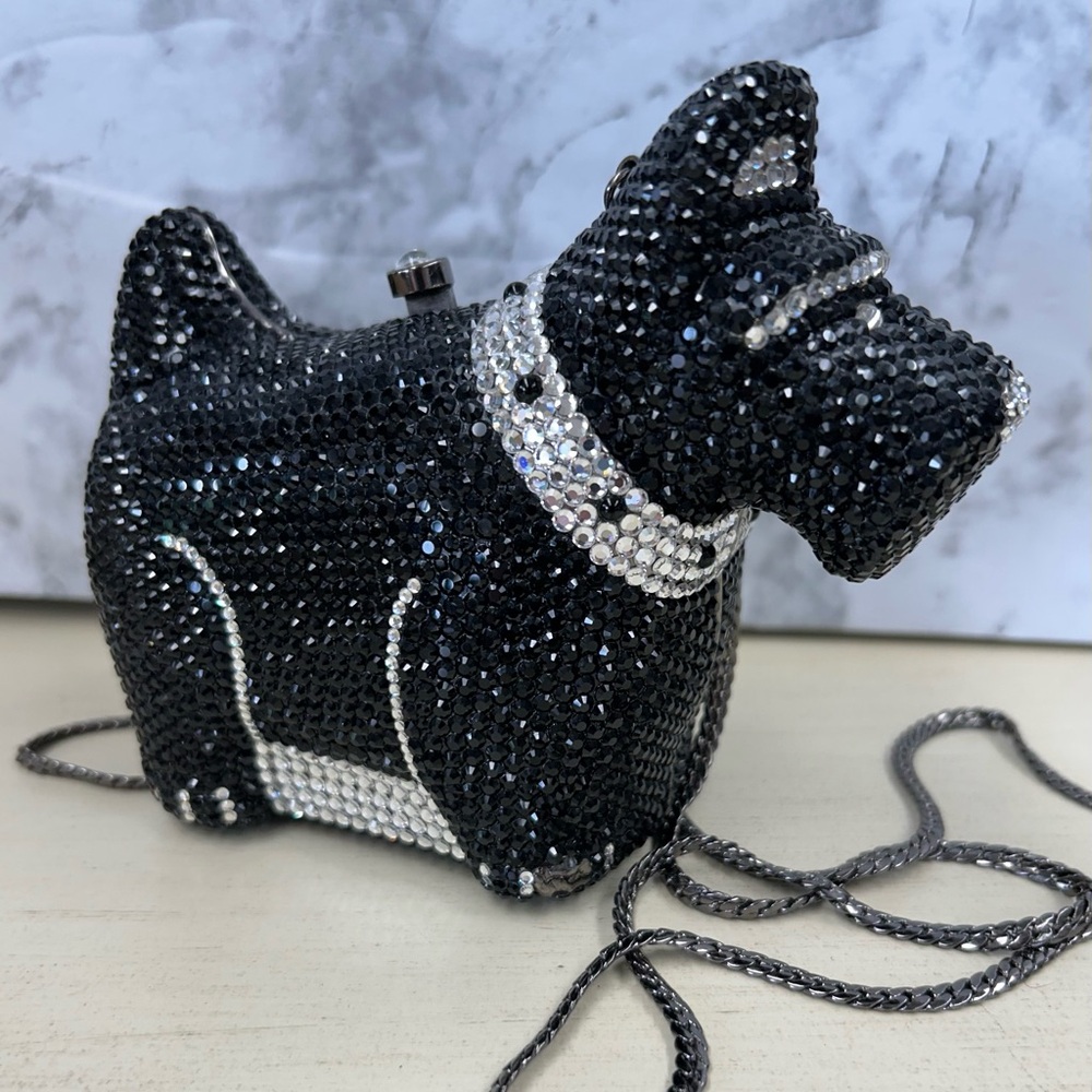 Stunning Ash Amaira Scottish Terrior Swarovski Crystal Clutch
